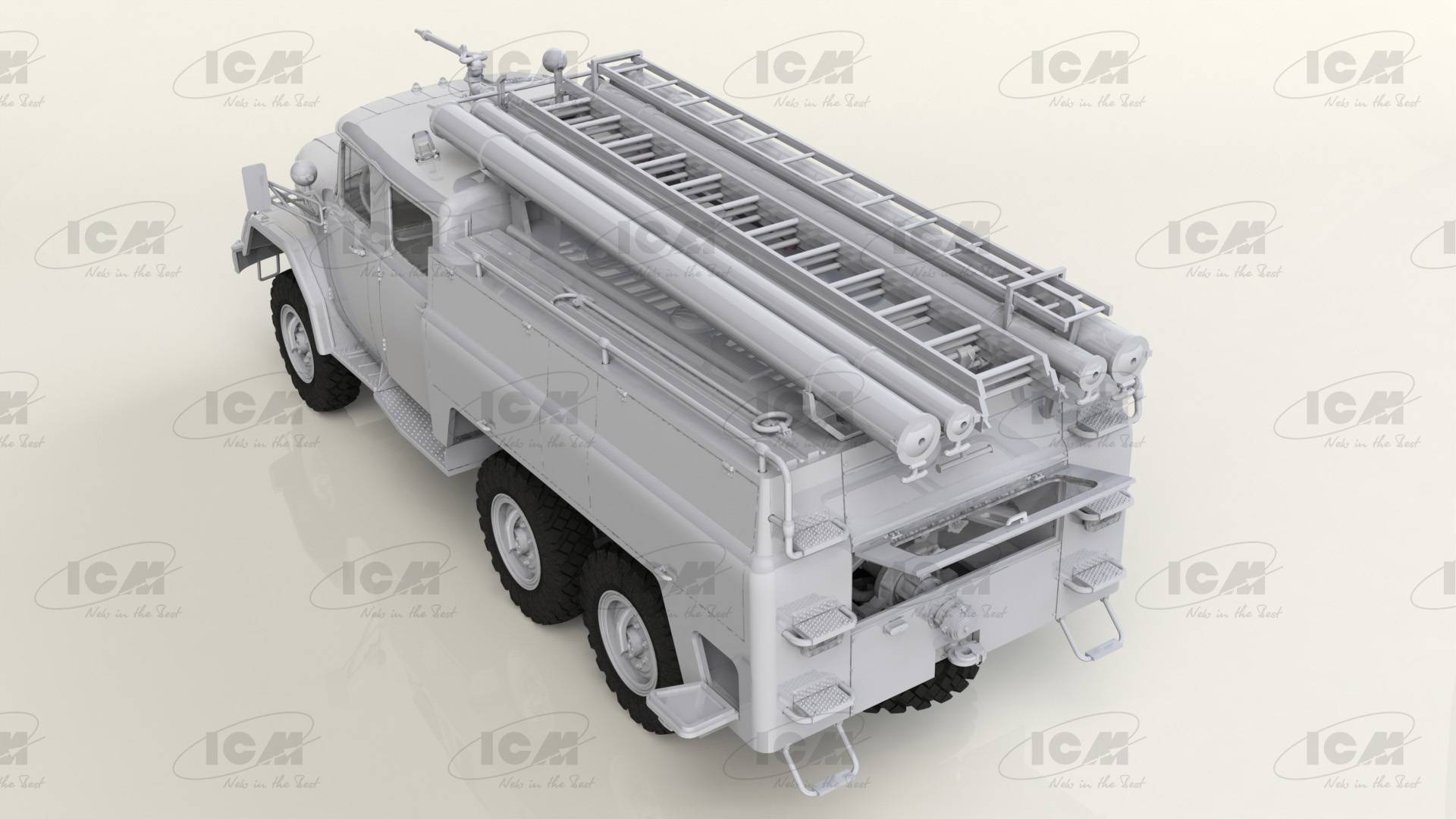 Chernobyl 2. Fire Fighters (AC-40-137A firetruck 4 figures diorama base with background) – Image 4