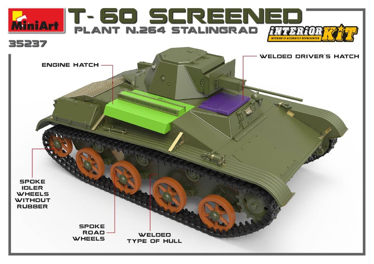 T-60 SCREENED (PLANT NO.264 STALINGRAD) INTERIOR KIT – Image 14