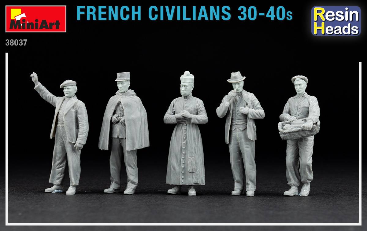 FRENCH CIVILIANS ’30-’40s. RESIN HEADS – Image 5