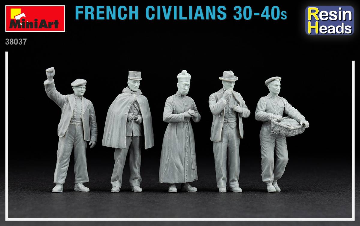 FRENCH CIVILIANS ’30-’40s. RESIN HEADS – Image 7