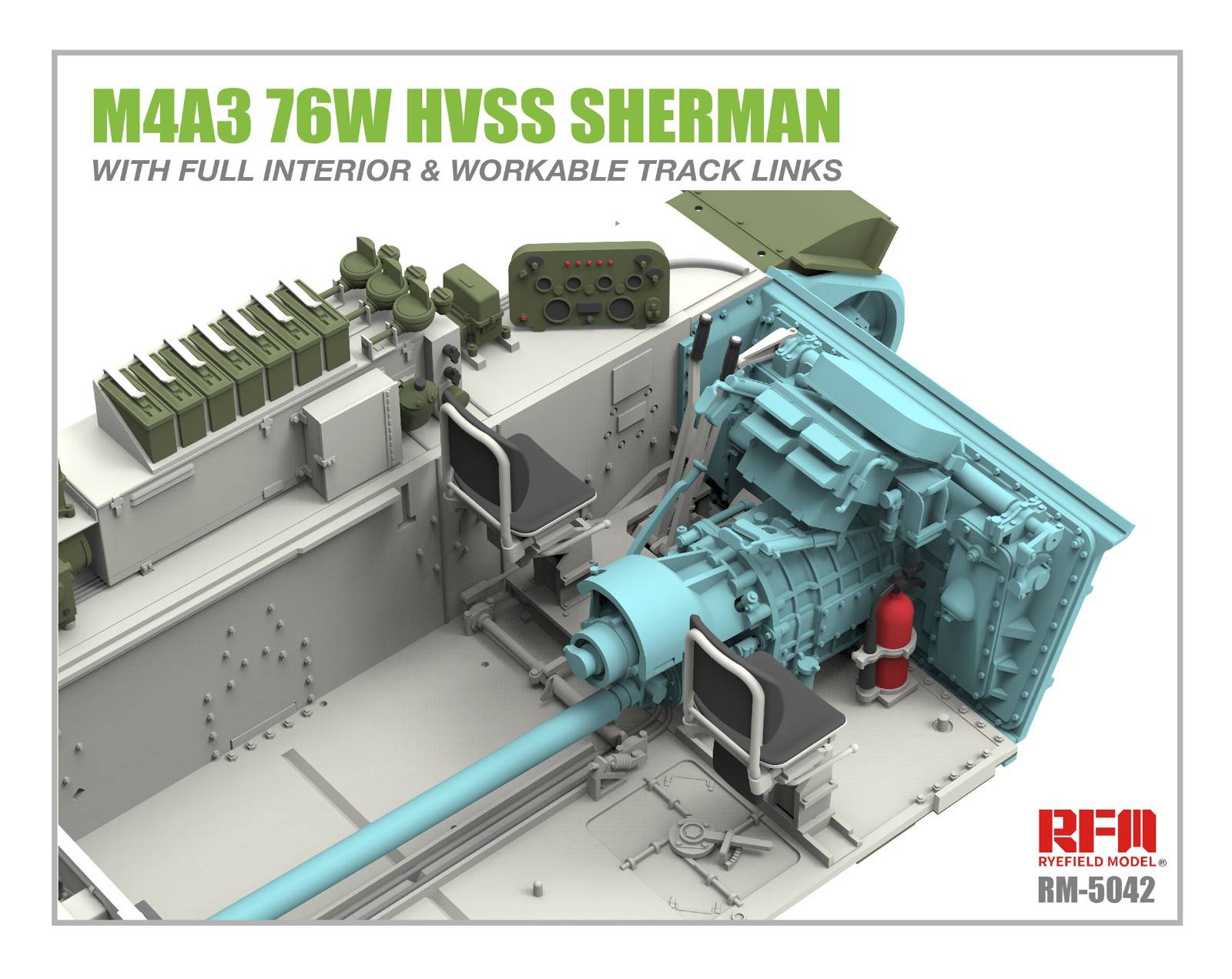 M4A3 76W HVSS Sherman With full interior and workable track links – Image 7