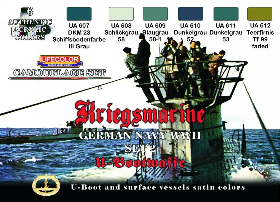 GERMAN WWII KRIEGSMARINE SET-2 6x 22ml acrylic colours
