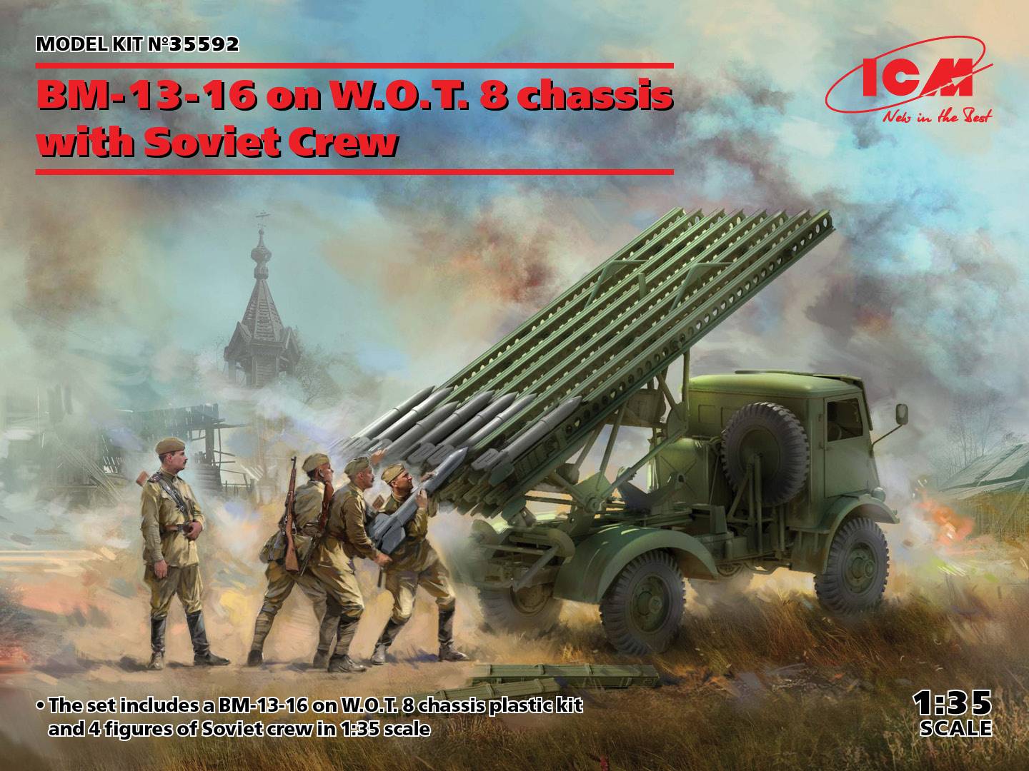 BM-13-16 on W.O.T. 8 chassis with Soviet Crew