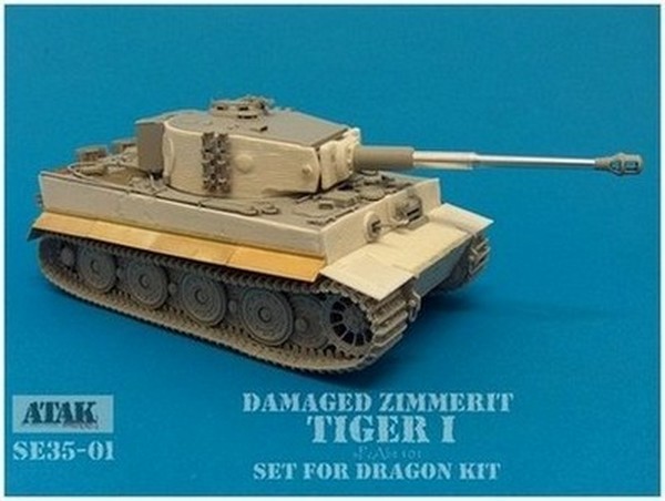 DAMAGED ZIMMERIT TIGER I sPzAbt 101