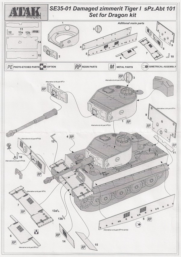 DAMAGED ZIMMERIT TIGER I sPzAbt 101 – Image 2