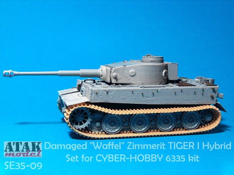 DAMAGED "WAFFEL" ZIMMERIT TIGER I HYBRID