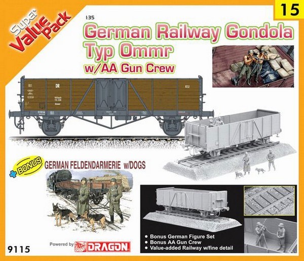 German Railway Gondola Typ Ommr w/AA gun crew