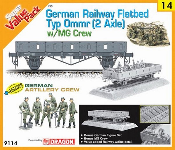German Railway Flatbed Typ Ommr (2 axle) w/MG crew