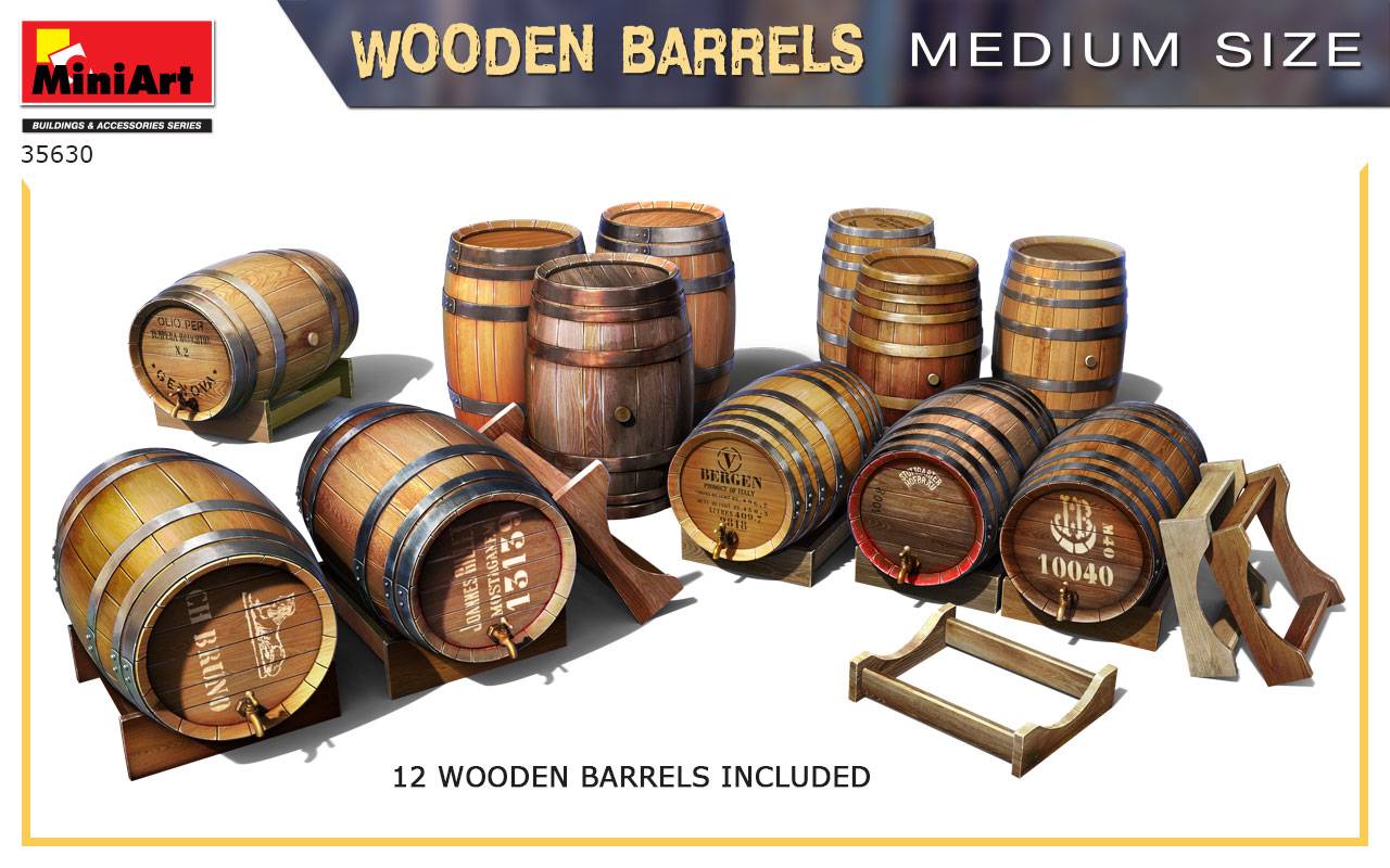 Fûts en bois. TAILLE MOYENNE - WOODEN BARRELS MEDIUM SIZE – Image 2