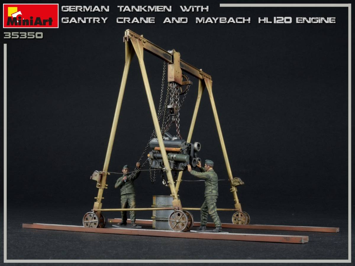 GERMAN TANKMEN WITH GANTRY CRANE & MAYBACH HL 120 ENGINE – Image 3
