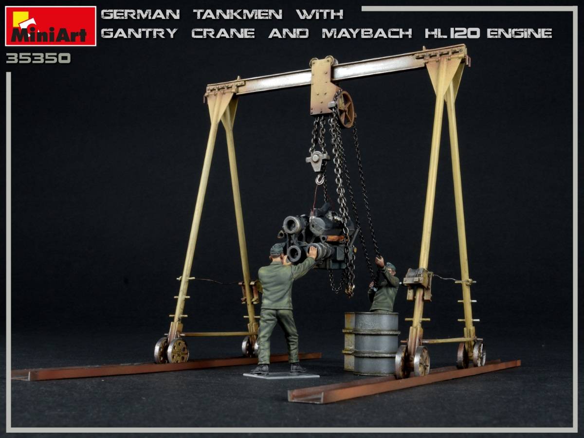GERMAN TANKMEN WITH GANTRY CRANE & MAYBACH HL 120 ENGINE – Image 4
