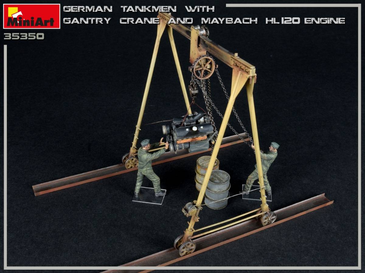 GERMAN TANKMEN WITH GANTRY CRANE & MAYBACH HL 120 ENGINE – Image 5