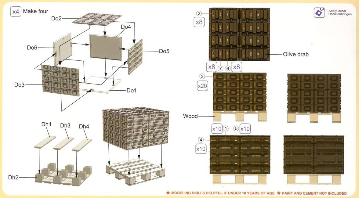 British L31A3 2 shells 105mm ammo boxes w/Pallet Set – Image 4