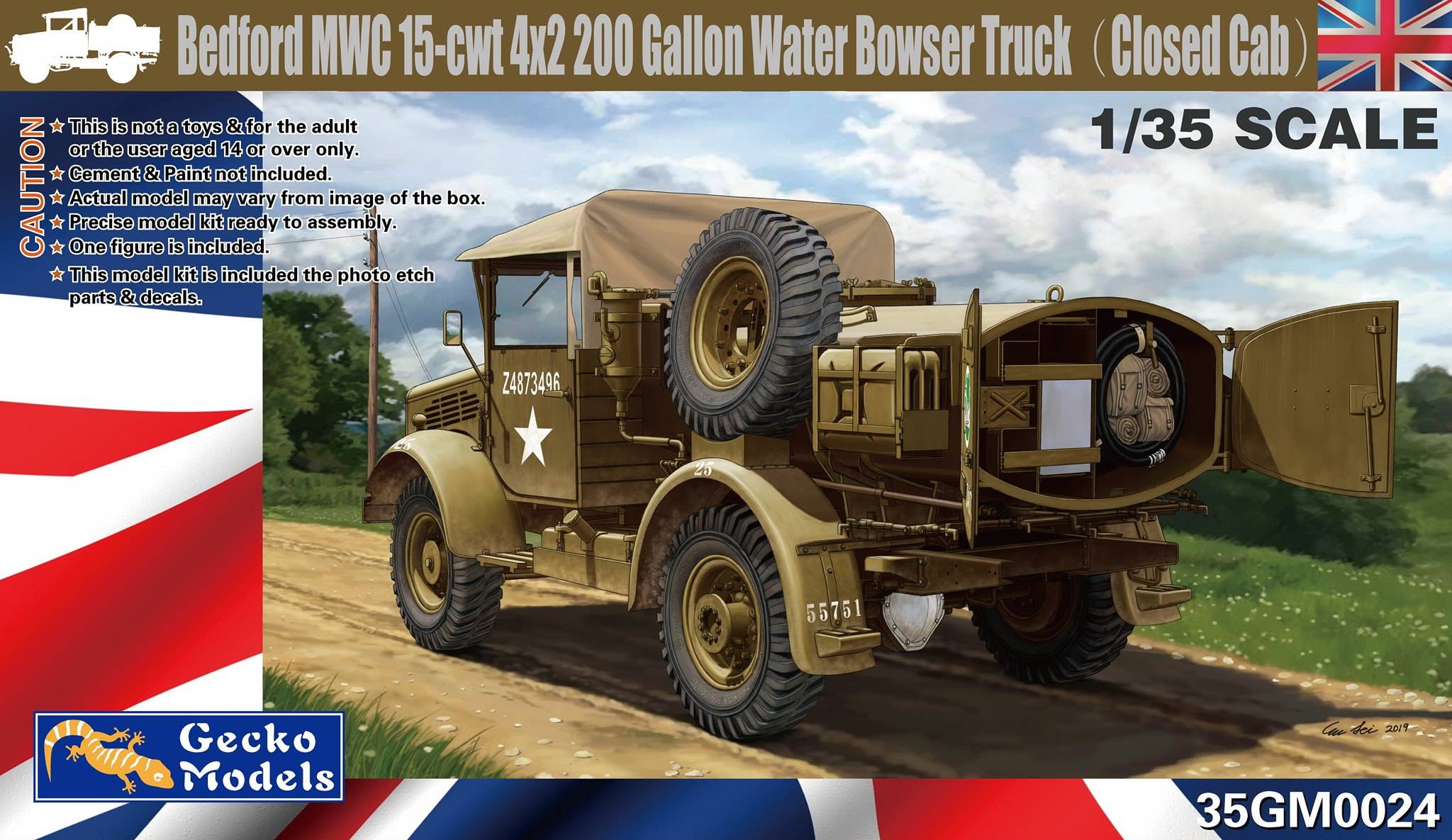 Bedford MWC 15-cwt 4x2 200 Gallon Water Bowser Truck Closed Cab