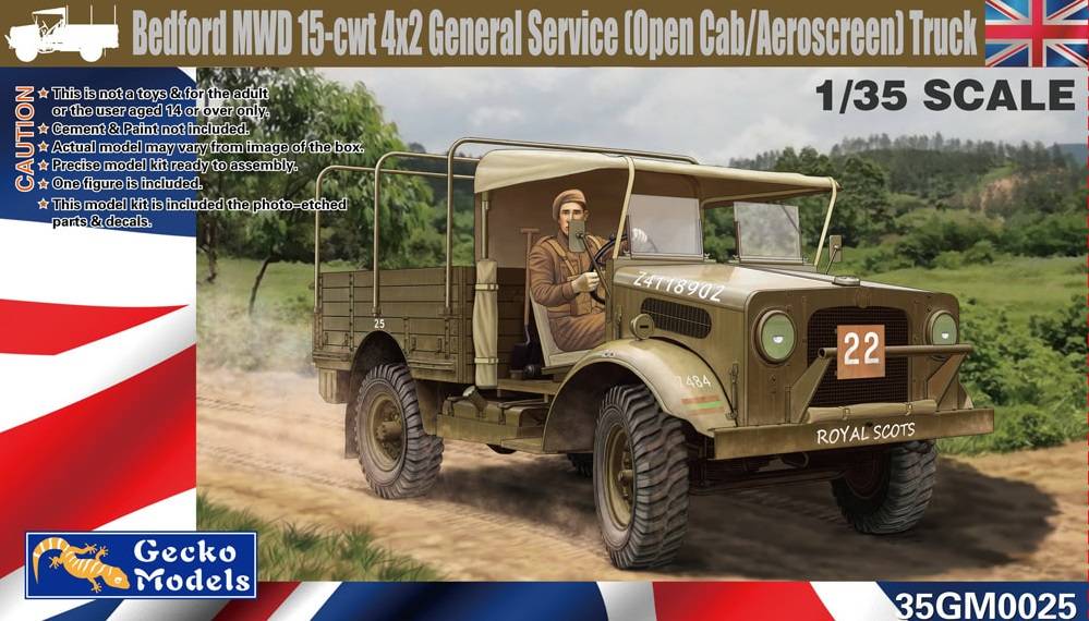 Bedford MWD 15-cwt 4x2 General Service (Open Cab/Aeroscreen) Truck