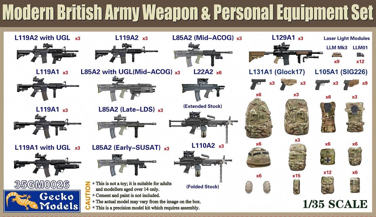 Modern British Army Weapon & Equipment Set