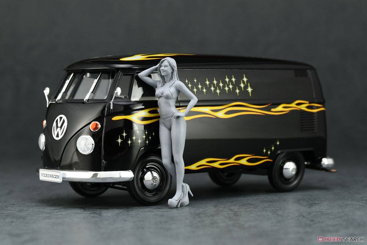Volkswagen Type 2 Delivery Van "Fire Pattern" w/Blond Girl's Figure – Image 5