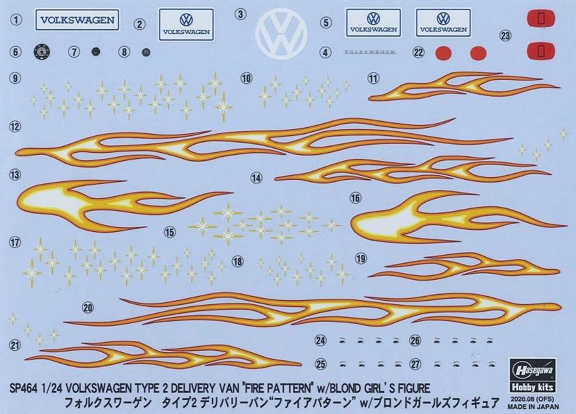 Volkswagen Type 2 Delivery Van "Fire Pattern" w/Blond Girl's Figure – Image 8