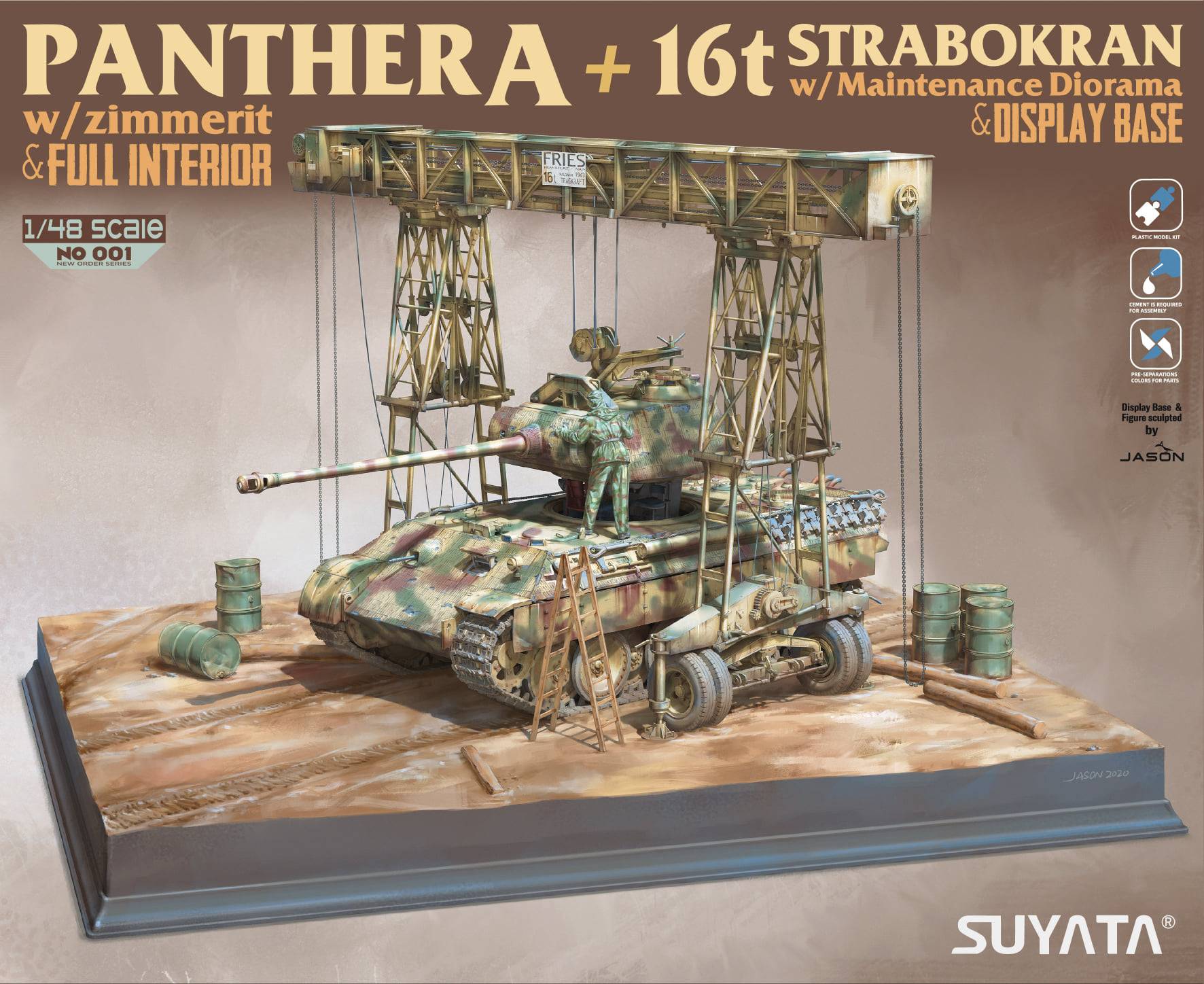PANTHER A W/ZIMMERIT +16T STRABOKRAN W/MAINTENANCE DIORAMA