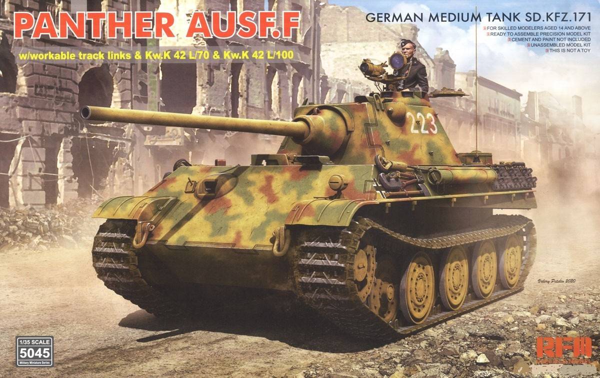 German Medium Tank Sd.Kfz.171 Panther Ausf. F w/ workable track, Kw.K L/70 & Kw.K L/100 – Image 2