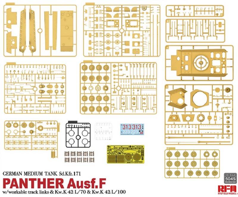 German Medium Tank Sd.Kfz.171 Panther Ausf. F w/ workable track, Kw.K L/70 & Kw.K L/100 – Image 3