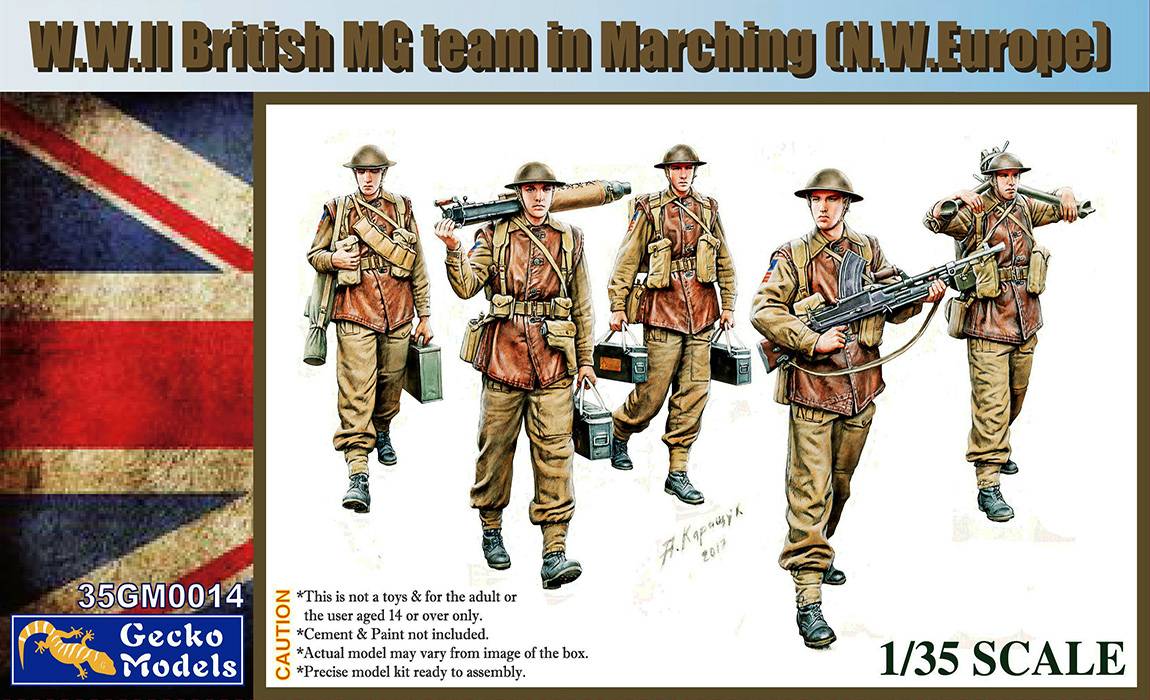 WWII British MG Team in Marching (N.W.Europe)