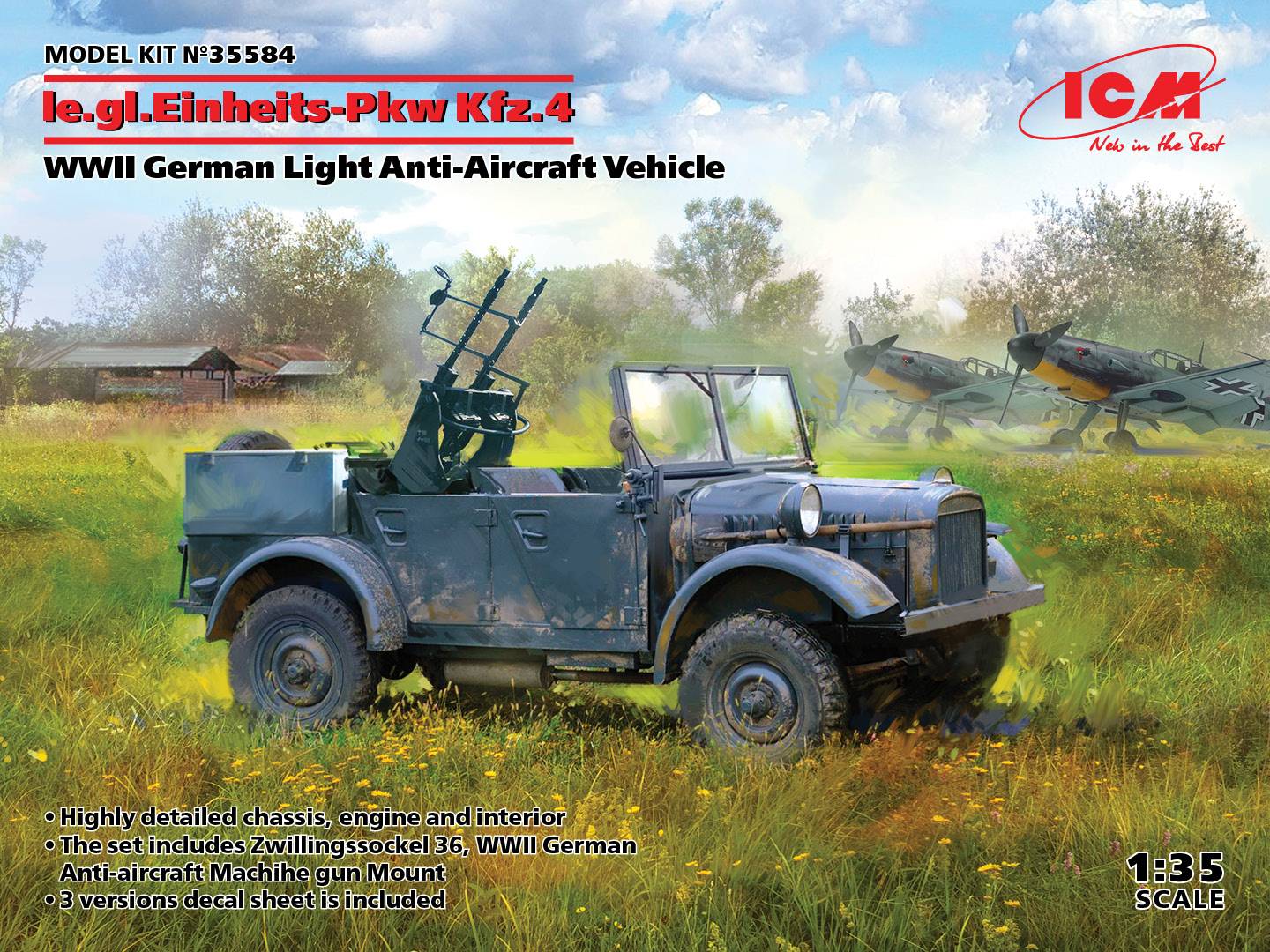 le.gl.Einheits-Pkw Kfz.4 WWII German Light Anti-Aircraft Vehicle