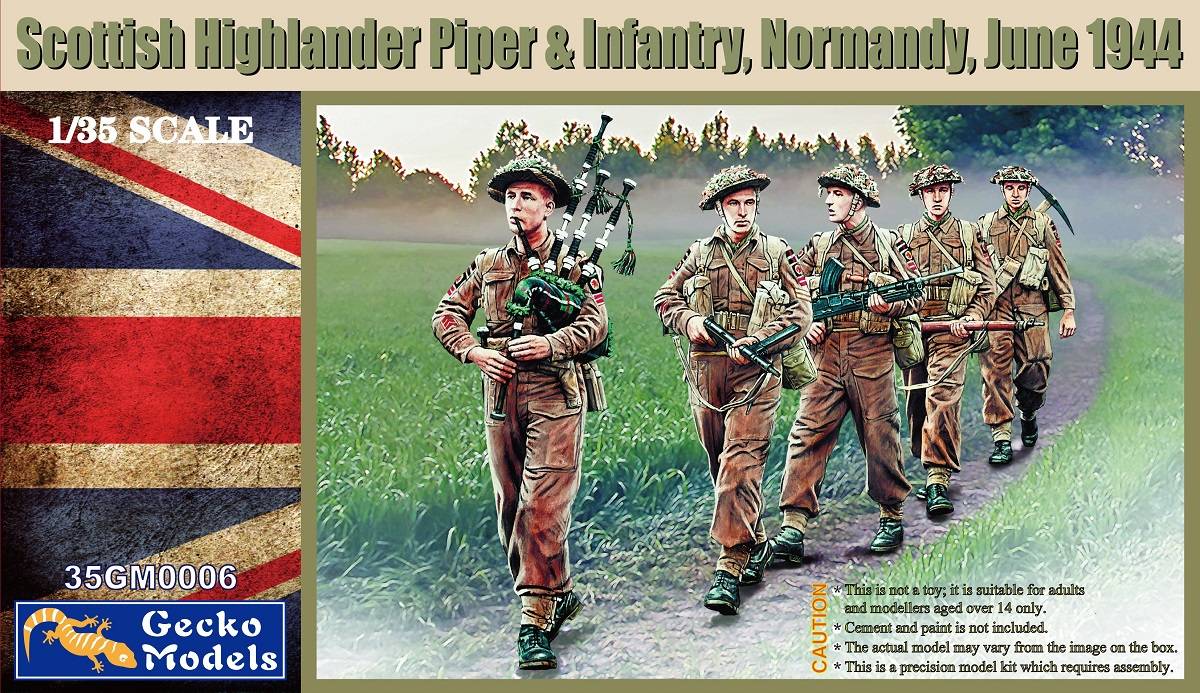 Scottish Highlander Piper & Infantrie Normandy, June 1944