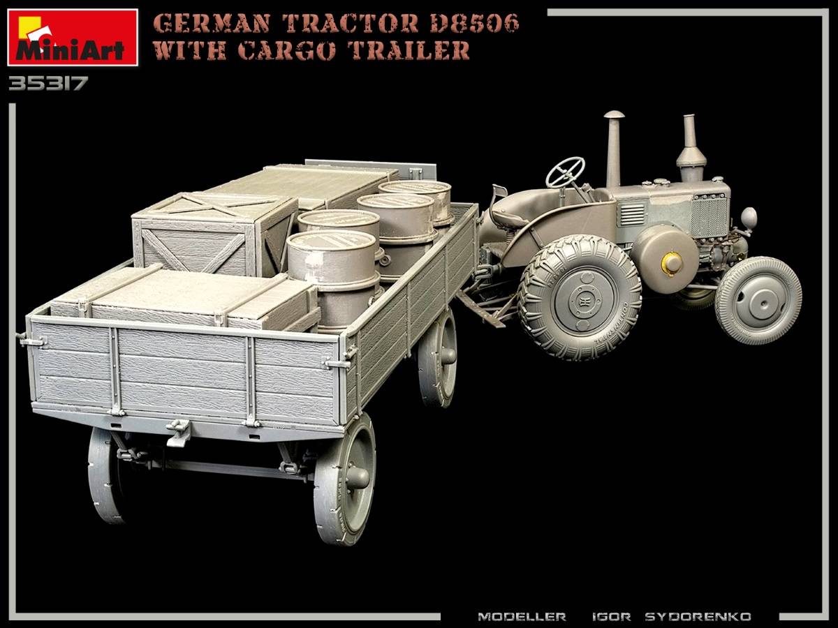 GERMAN TRACTOR D8506 WITH CARGO TRAILER – Image 3