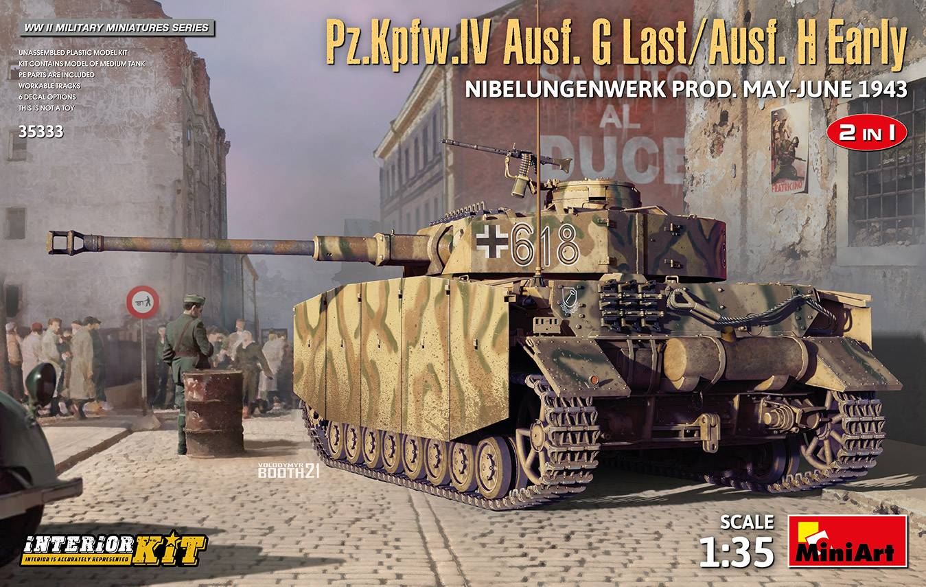 Pz.Kpfw.IV Ausf. G Last/Ausf. H Early. NIBELUNGENWERK PROD. MAY-JUNE 1943. 2 IN 1 INTERIOR KIT