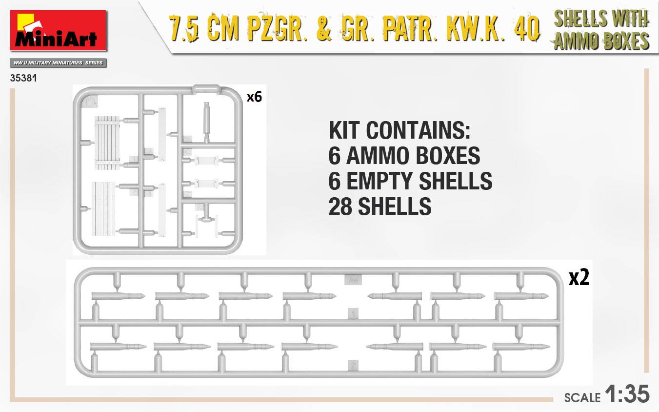 7.5 CM PZGR. & GR. PATR. KW.K. 40 SHELLS WITH AMMO BOXES – Image 6