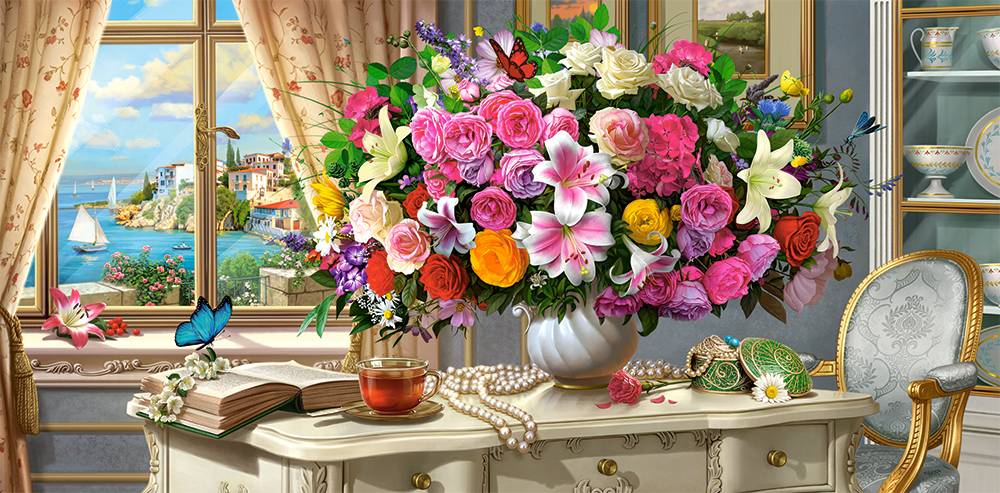Summer Flowers and Cup of Tea – Image 2