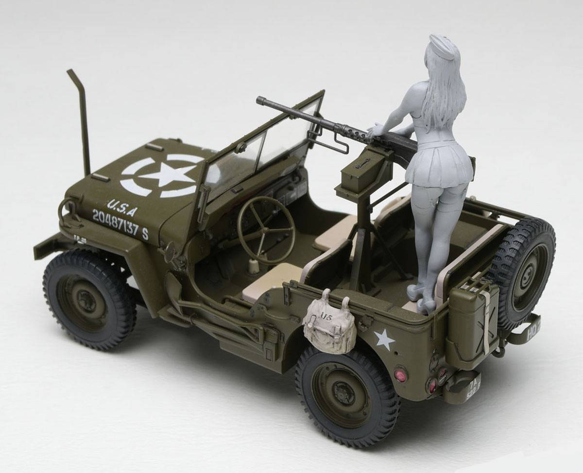 1/4 ton 4x4 Utility Truck (Cal. 50 M2 Machine Gun) w/Blond Girl's Figure – Image 3