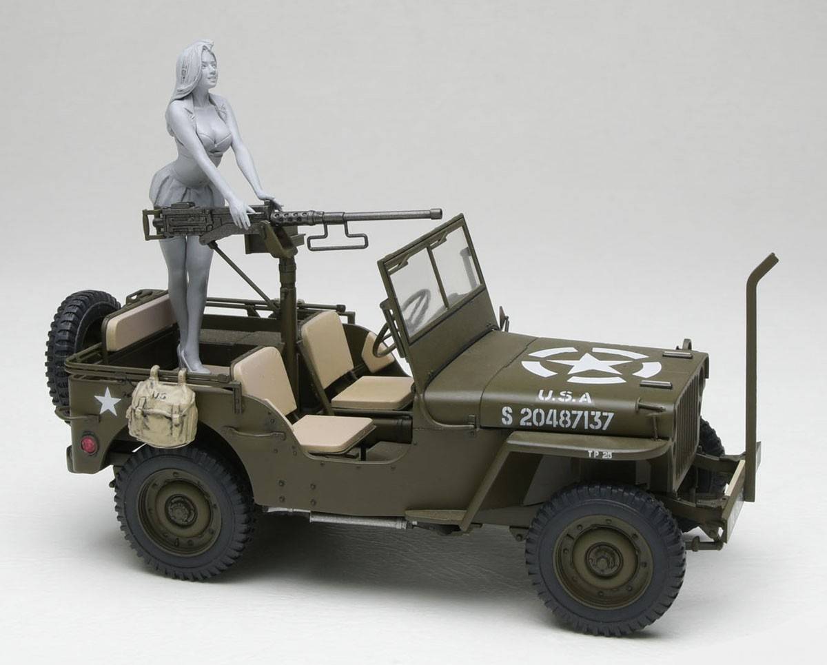 1/4 ton 4x4 Utility Truck (Cal. 50 M2 Machine Gun) w/Blond Girl's Figure – Image 4