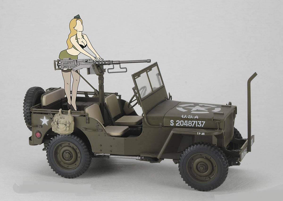 1/4 ton 4x4 Utility Truck (Cal. 50 M2 Machine Gun) w/Blond Girl's Figure – Image 8
