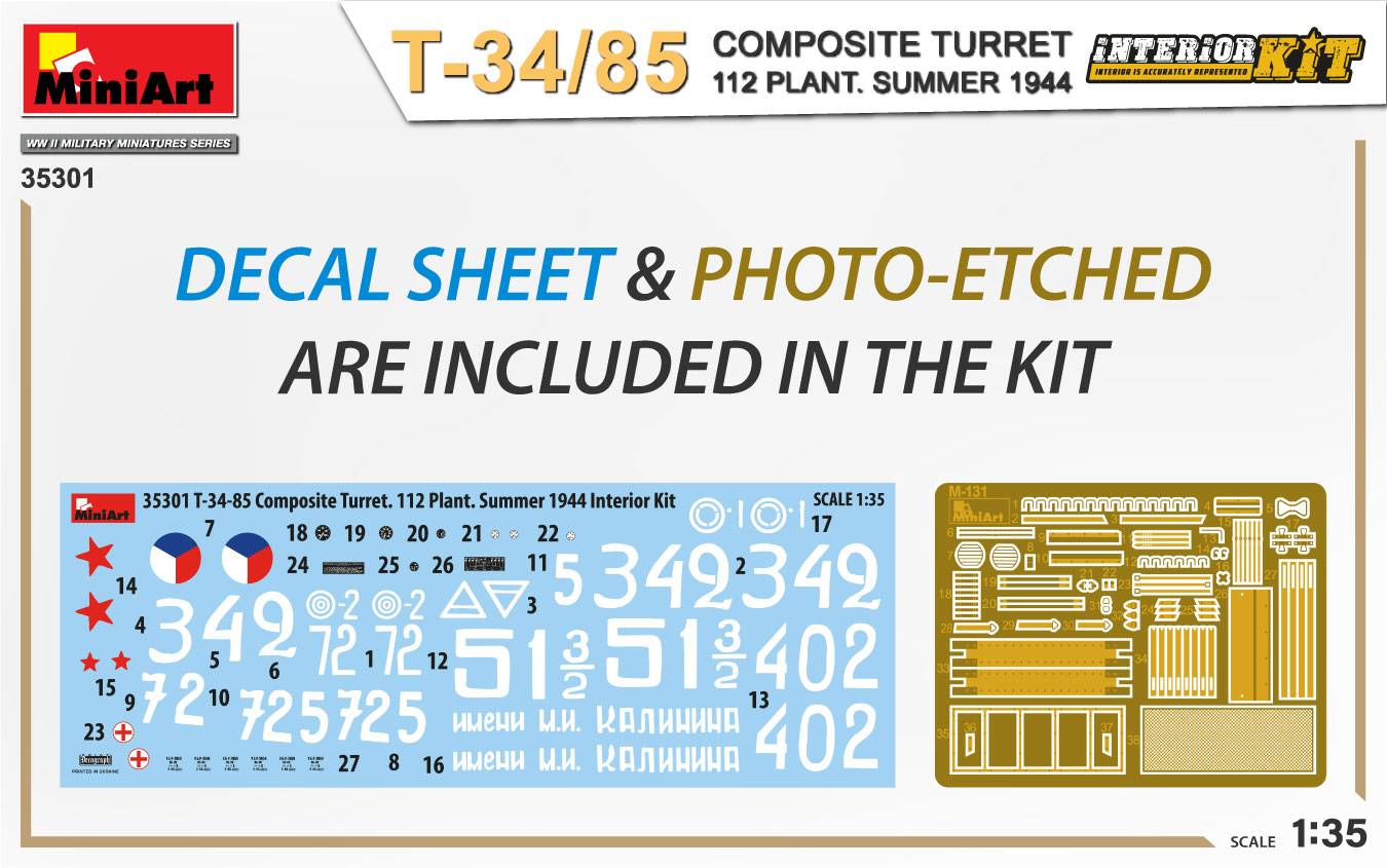 TOURELLE COMPOSITE T-34/85. 112 USINE. KIT INTÉRIEUR ÉTÉ 1944 – Image 2