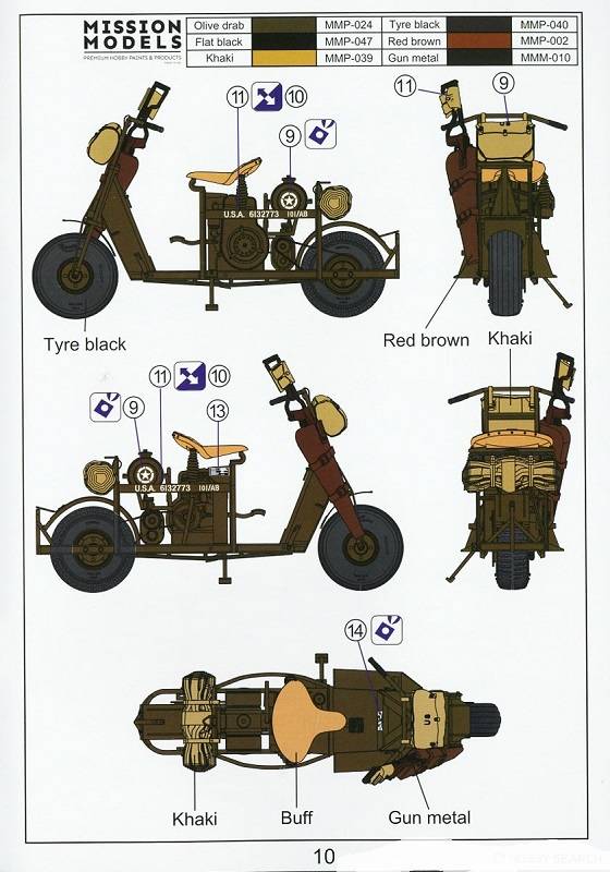 M53 Scooter Cushman w/John Wood M3A4 Utility Hand Cart Mod.1943 & US Paratroops (Set 1) – Image 11