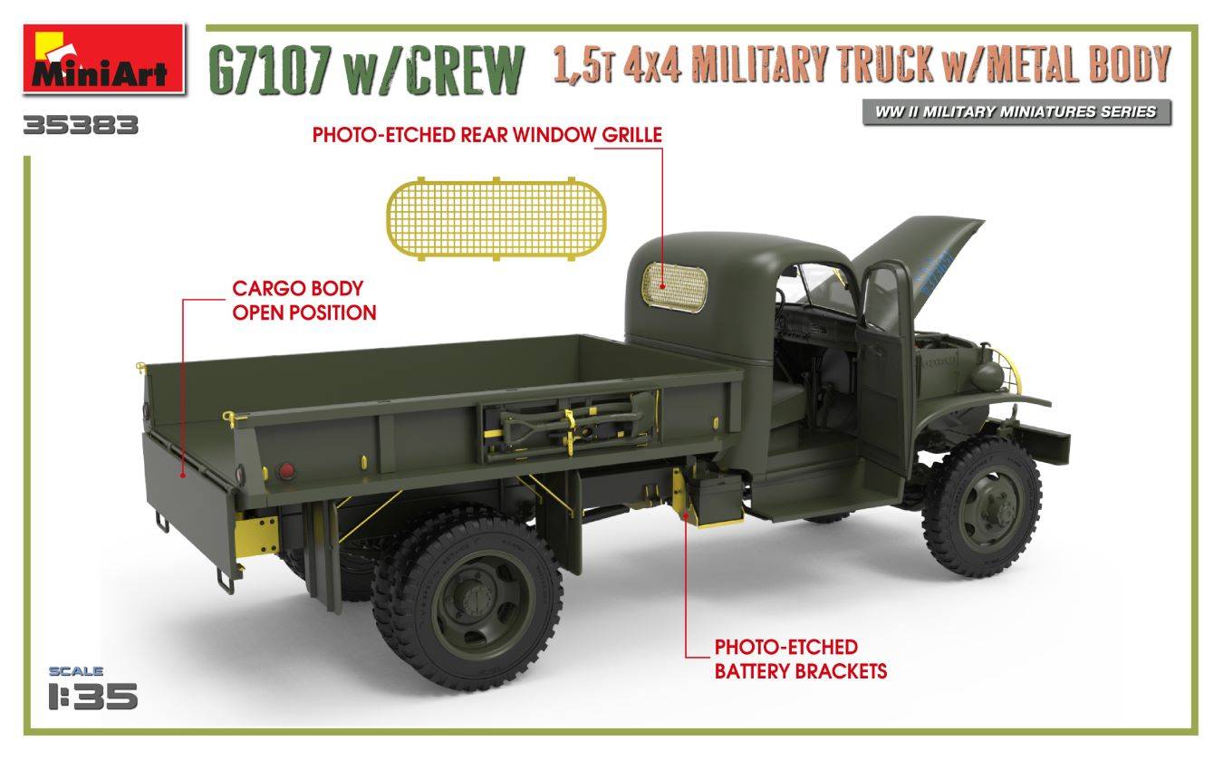 G7107 w/CREW 1,5t 4X4 CARGO TRUCK w/METAL BODY – Image 26