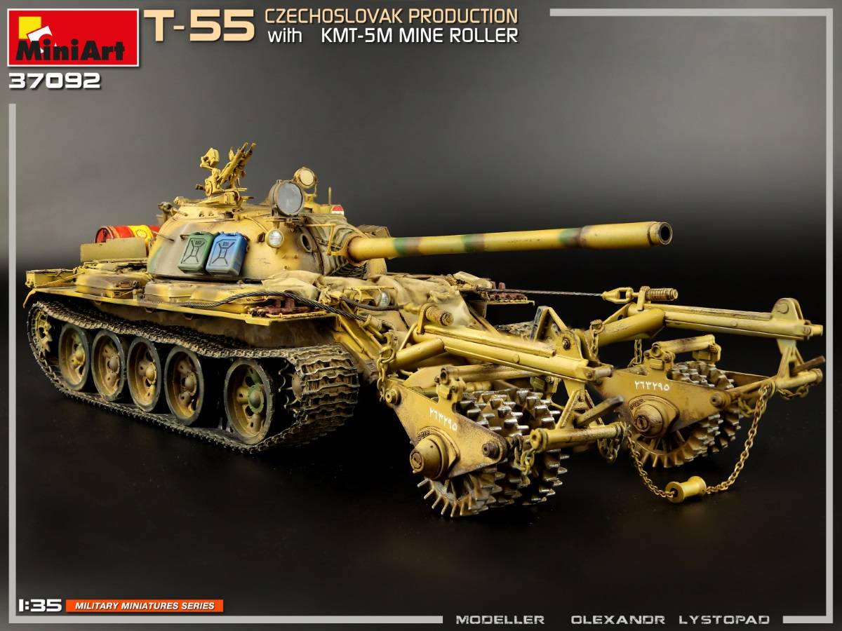 T-55 CZECHOSLOVAK PRODUCTION with KMT-5M MINE ROLLER – Image 9
