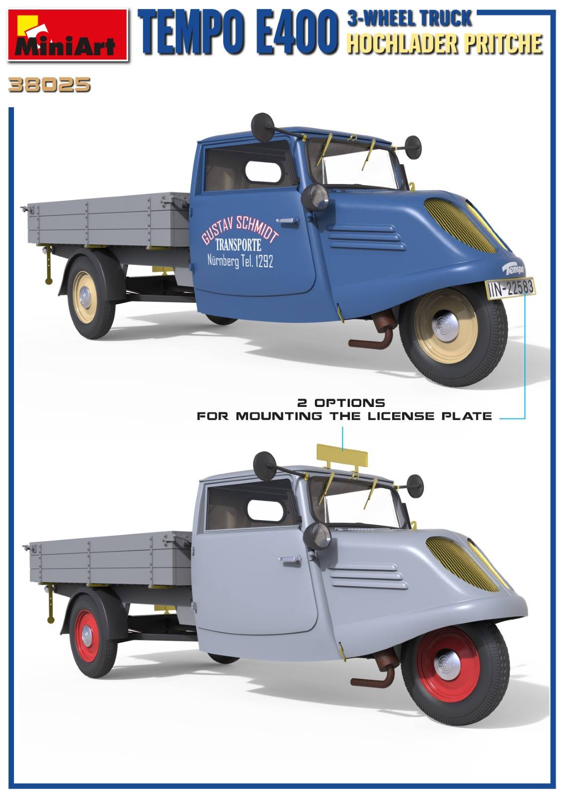 TEMPO E400 HOCHLADER PRITSCHE 3-WHEEL TRUCK – Image 3