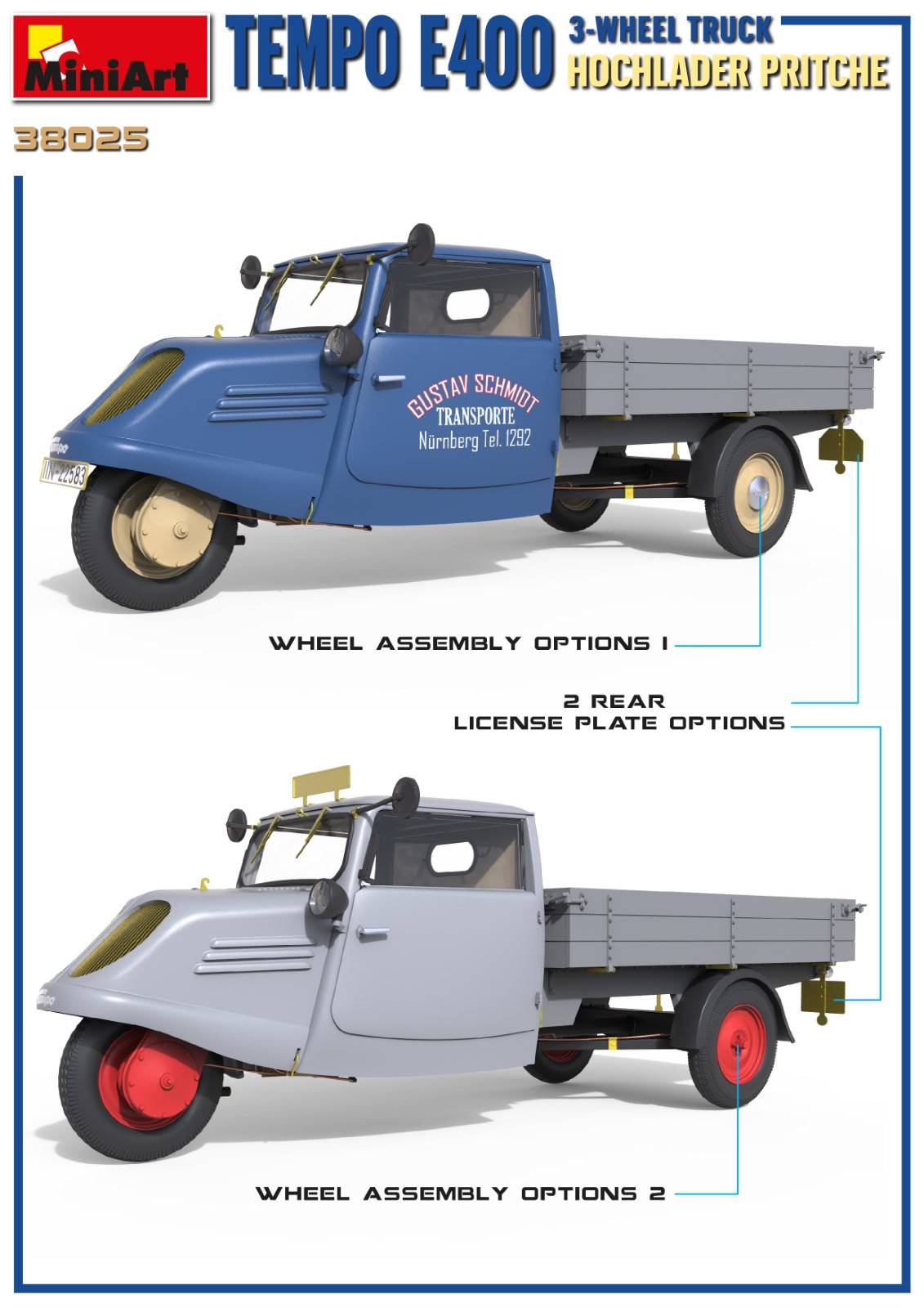 TEMPO E400 HOCHLADER PRITSCHE 3-WHEEL TRUCK – Image 4