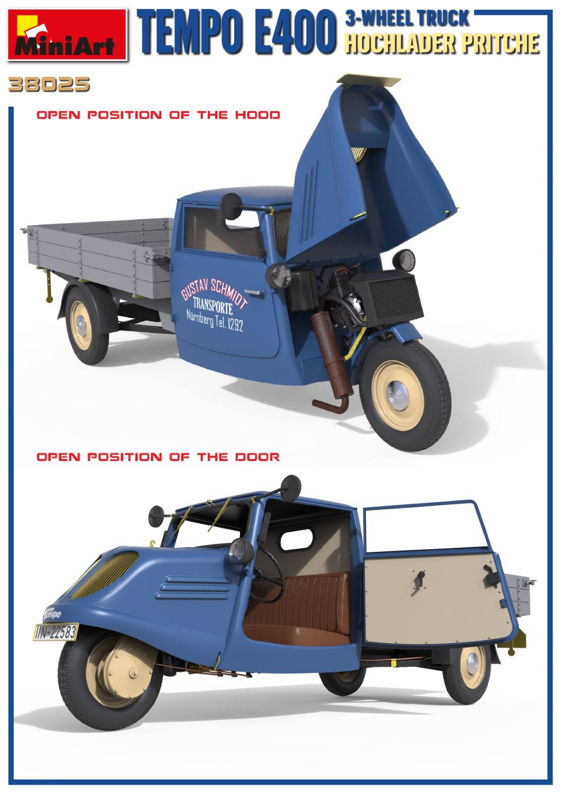 TEMPO E400 HOCHLADER PRITSCHE 3-WHEEL TRUCK – Image 5