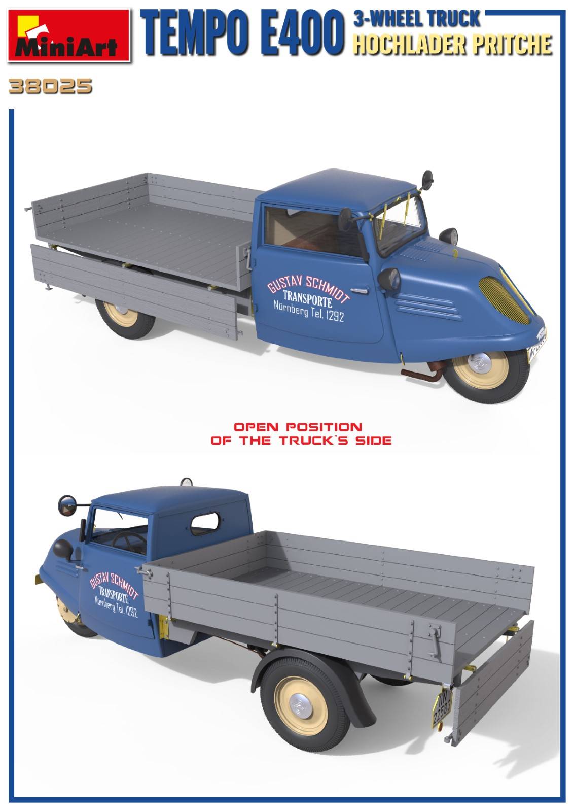 TEMPO E400 HOCHLADER PRITSCHE 3-WHEEL TRUCK – Image 7