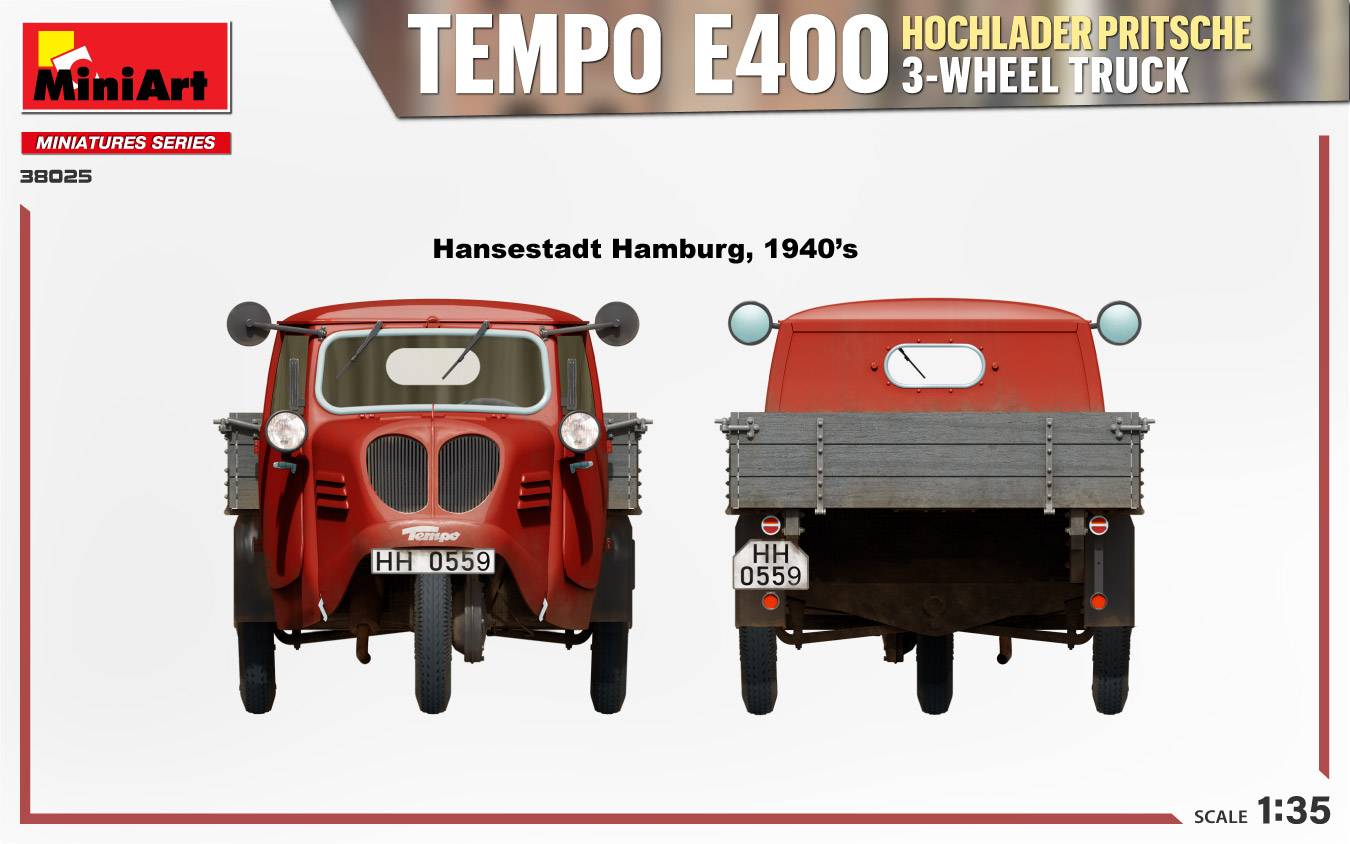 TEMPO E400 HOCHLADER PRITSCHE 3-WHEEL TRUCK – Image 11