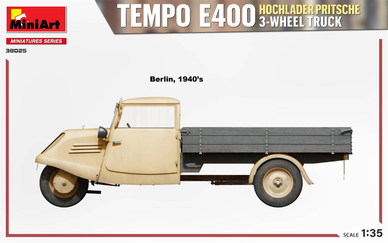 TEMPO E400 HOCHLADER PRITSCHE 3-WHEEL TRUCK – Image 12