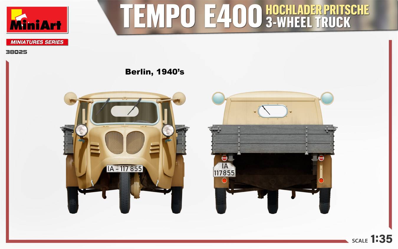TEMPO E400 HOCHLADER PRITSCHE 3-WHEEL TRUCK – Image 13