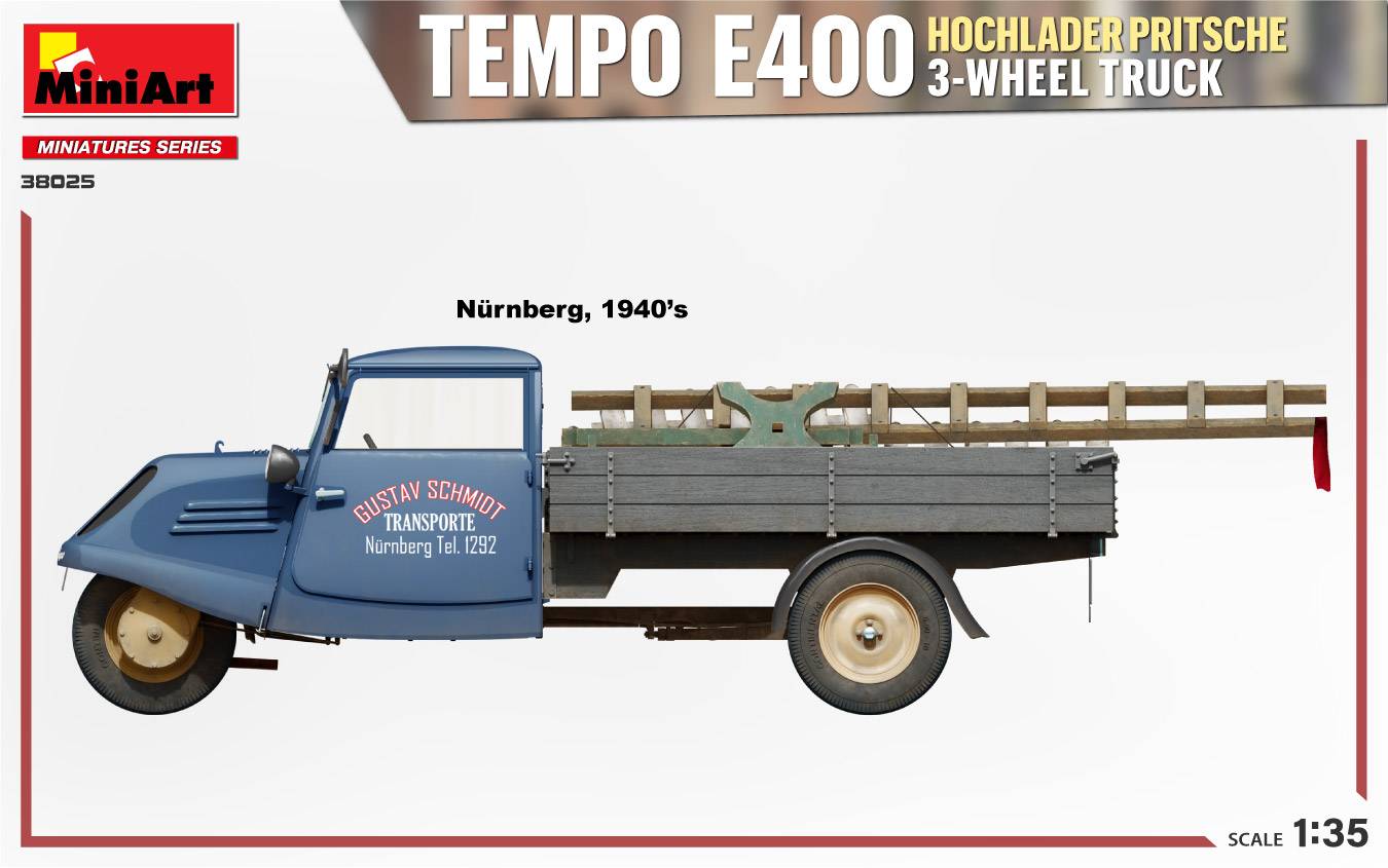 TEMPO E400 HOCHLADER PRITSCHE 3-WHEEL TRUCK – Image 14