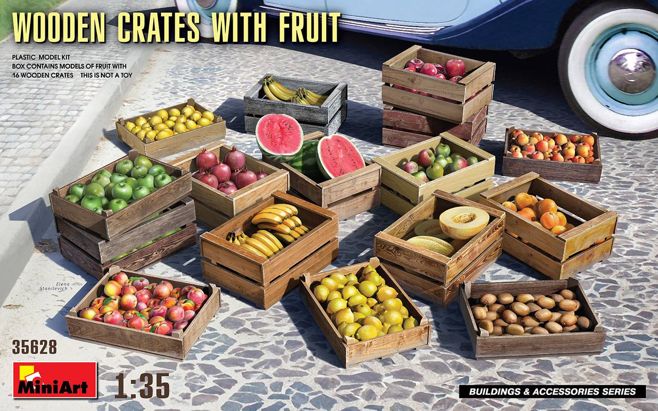 CAISSES EN BOIS AVEC FRUITS-WOODEN CRATES WITH FRUIT