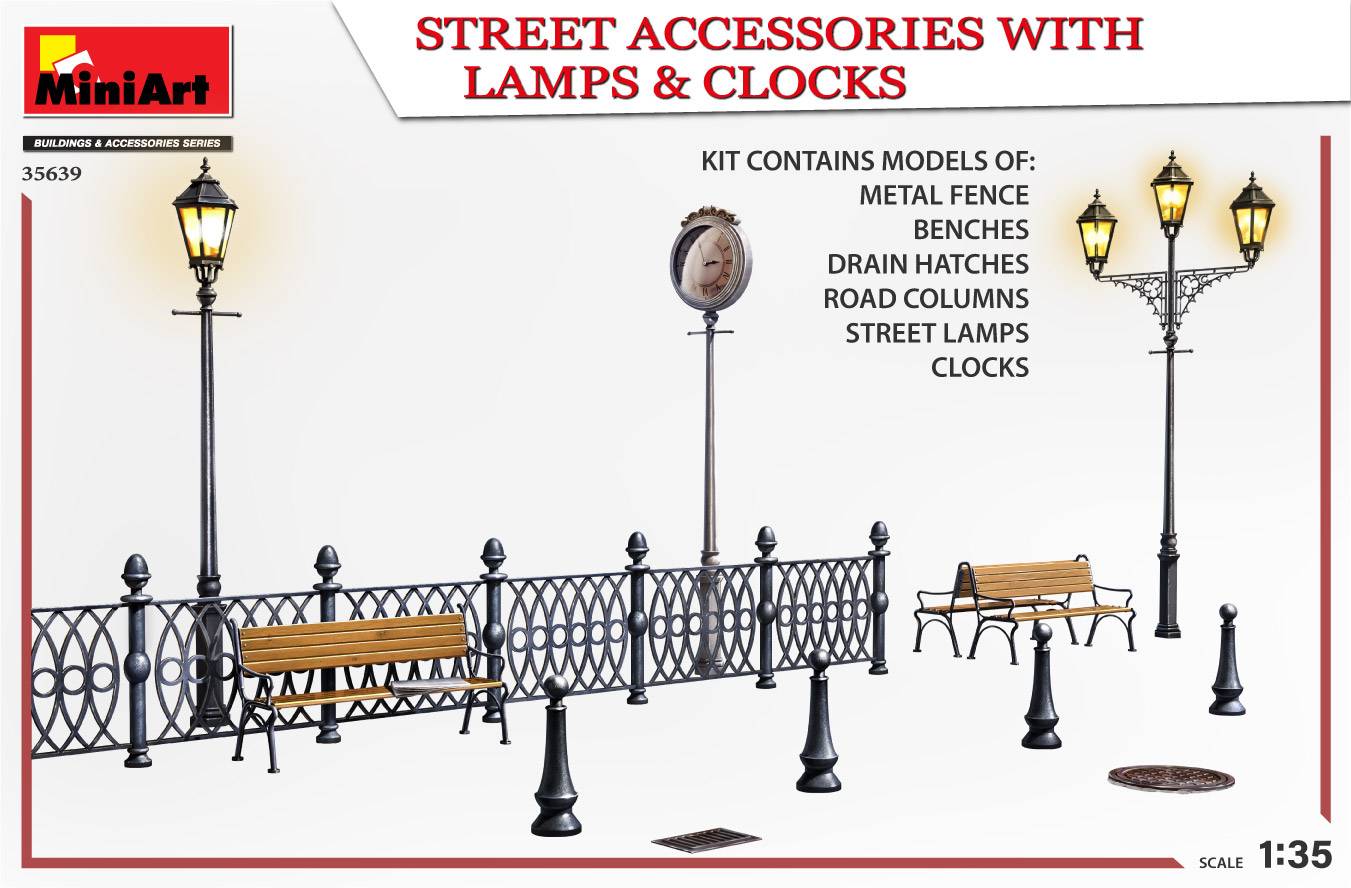 STREET ACCESSORIES WITH LAMPS & CLOCKS – Image 4