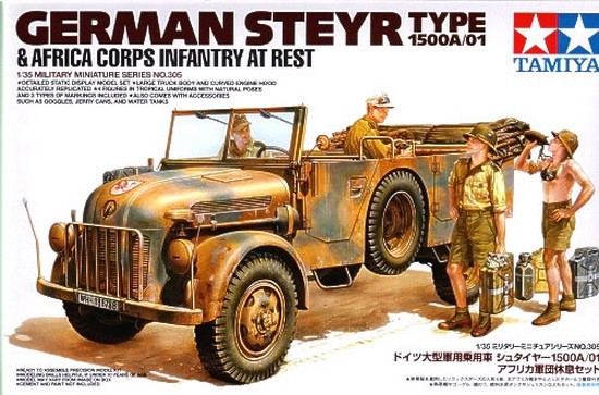 German Steyr Type 1500A/01 - & Africa Corps infantry at rest